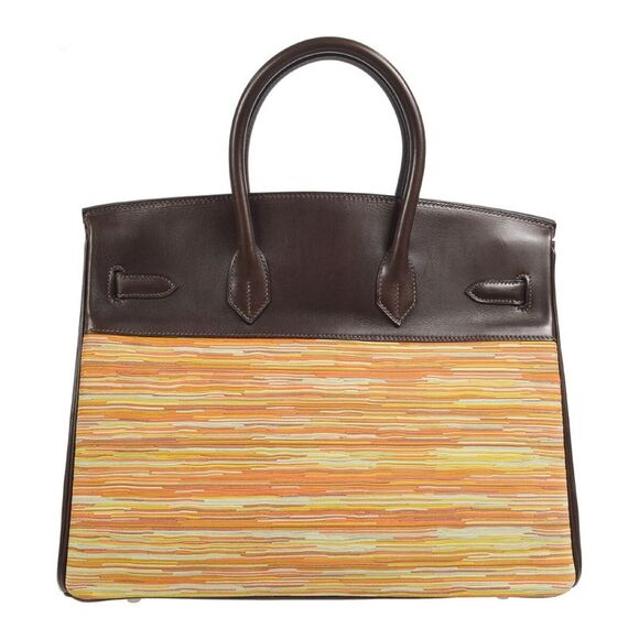 Hermes Birkin Handbag Vibrato And Evercalf Brown Leather Handbag (Pre-Owned) - Picture 2 of 10